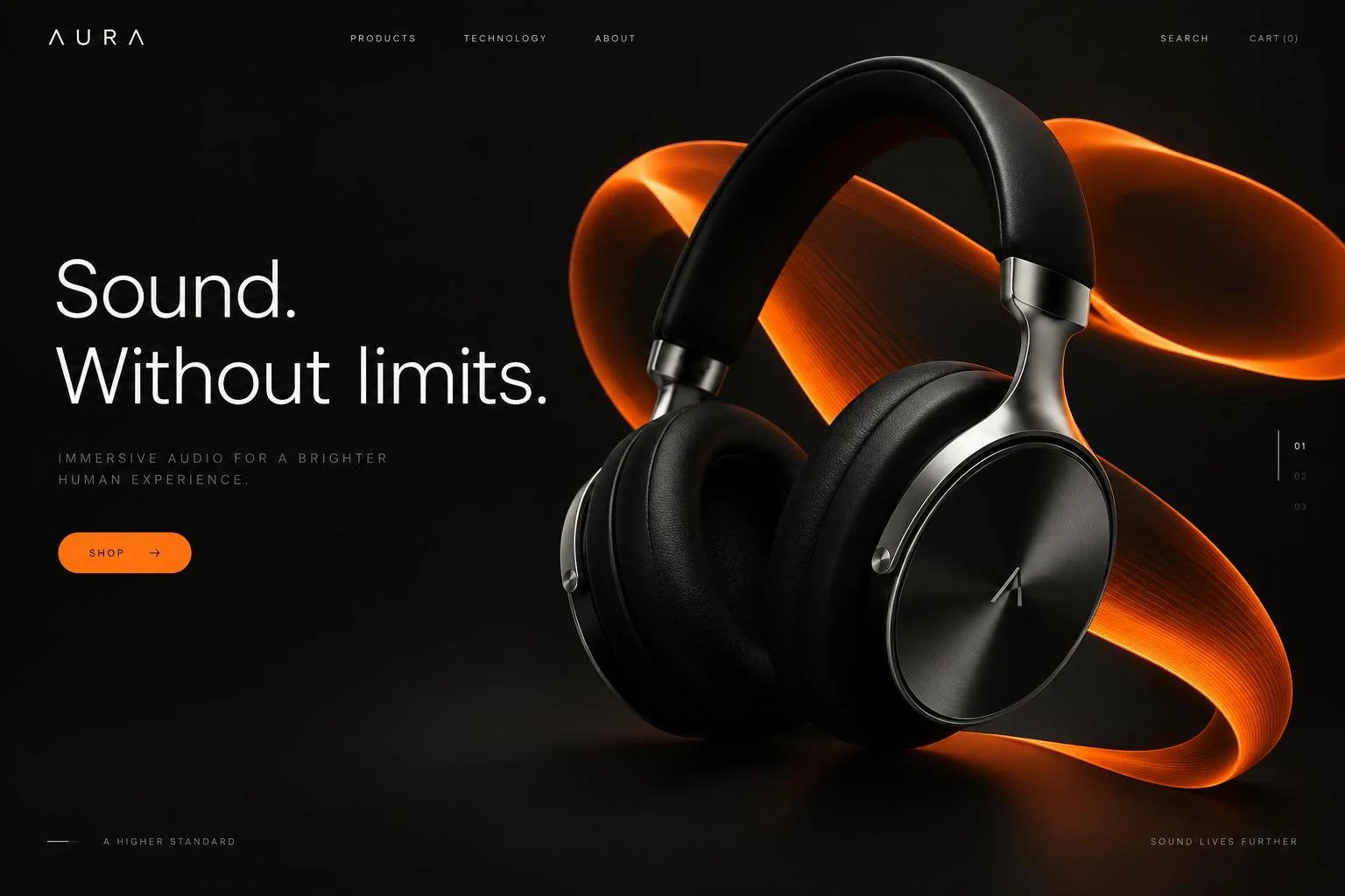Aura Audio website design preview